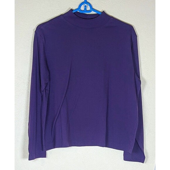 Cato Knit Top Women Size Large Purple Cotton Blend Crew Neck Long Sleeve - Picture 1 of 5